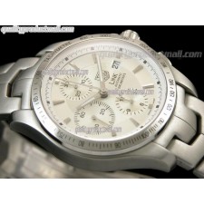 Tag Heuer Link Automatic 200M Chronograph-White Dial-Brushed Stainless Steel Bracelet