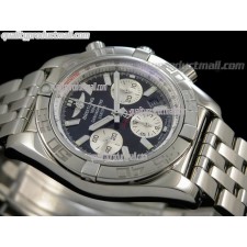 Breitling Chronomat B01 Ultimate 316F Chronograph-Black Grey Dial Silver Subdials Index Hour Markers-Stainless Steel Bracelet