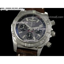 Breitling Chronomat B01 Chronograph-Grey Dial Index Hour Markers-Stainless Steel Bracelet