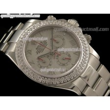 Rolex Daytona Swiss Chronograph-Grey Dial Silver Subdials-Red Chronograph-Stainless Steel Oyster Bracelet