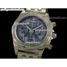 Breitling Chronomat B01 Chronograph-Blue Dial Roman Numeral Hour Markers-Stainless Steel Bracelet