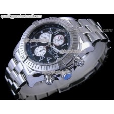 Breitling Blacksteel Super Avenger 48MM-Black Dial White Subdials-Stainless Steel Pro II Strap