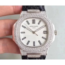 Patek Philippe Nautilus Automatic Watch Diamonds Bezel 40mm