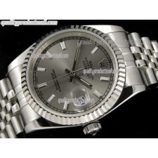 Rolex Datejust 36mm Swiss Automatic Watch-Grey Textured Dial ndex Hour markers-Stainless Steel Jubilee Bracelet 