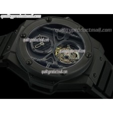 Hublot Big Bang Flying Tourbillon Chronograph-Black Multi Tier Dial-PVD--Black Rubber Strap 