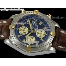 Breitling Choromat Evoluliton V3 Chronograh - Blue Dial - Bi Tone - Brown Leather Strap