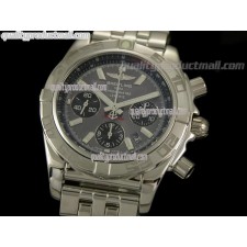 Breitling Chronomat B01 Chronograph-Grey Dial Index Hour Markers-Stainless Steel Bracelet