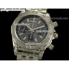 Breitling Chronomat B01 Chronograph-Grey Dial Index Hour Markers-Stainless Steel Bracelet