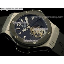 Hublot Big Bang Flying Tourbillon-Black Dial Index/Numeral Hour Markers-Black Rubber Strap 