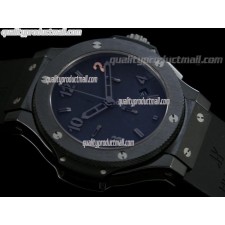 Hublot Big Bang Limited Editon Chronograph-Black Tempus Dial Numeral Hour Markers-Black Rubber Strap