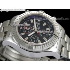 Breitling Blacksteel Super Avenger 48MM-Black Dial Black Subdials-Steel Pro II Strap