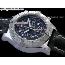 Breitling Skyland Avenger Chronograph-Black Dial Black Subdials-Black Leather Bracelet
