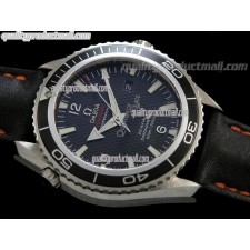 Omega Sea-Master Automatic- Black Dial Black Bezel-Numeral markers-Black Leather Strap