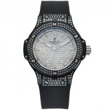 Hublot Big Bang Automatic Watch Full Diamonds Black Case