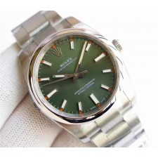 Rolex Oyster Perpetual Time Swiss Automatic Watch 34mm Army Green Dial