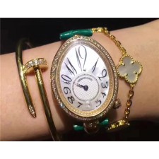 Breguet Reine De Naples Automatic Watch Green Leather