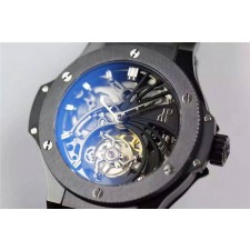 Hublot Big Bang Flying Tourbillon Swiss Manual Watch-Full Black Skeleton Dial