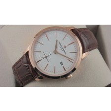 Vacheron Constantin Patrimony Silver Swiss 2824 Automatic Man Watch Rose Gold