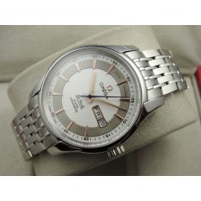 Omega De Ville Automatic Watch - White Dial With Golden Stick Marker - Stainless Steel Strap