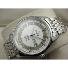 Omega De Ville Automatic Watch - White Dial With Stick Marker - Stainless Steel Strap