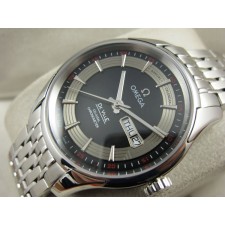 Omega De Ville Automatic Watch - Black Dial With Stick Marker - Stainless Steel Strap