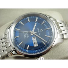 Omega De Ville Automatic Watch - Royal Blue Dial With Stick Marker - Stainless Steel Strap