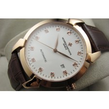 Vacheron Constantin Malte Swiss 2824 Movement Rose Gold Watch-White