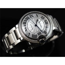 Cartier Ballon Bleu Swiss Automatic Ladies Watch WE9009Z3 Diamonds Bezel