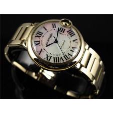 Cartier Ballon Bleu Swiss ETA 2671Automatic Watch Yellow Gold Case Pink Dial