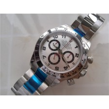 Rolex Daytona Swiss Chronograph-Siver-Gray Dial-Red Chronograph-Stainless Steel Oyster Bracelet