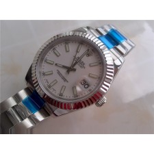 Rolex Datejust II 41mm Swiss Automatic Watch-White Dial Luminous Index hour markers-Stainless Steel Oyster Bracelet