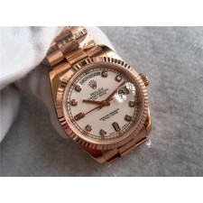 Rolex Day-Date Swiss Automatic Everose Gold Diamonds Markers