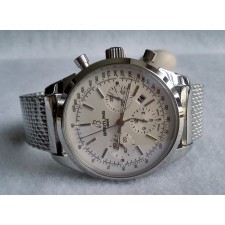Breitling Transocean Ocean Classic Automatic Chronograph-White Dial-Stainless Steel Strap