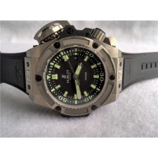 Hublot Big Bang King Diver 400m Automatic Watch-Black Dial Luminous Bar Markers-Black Rubber Strap