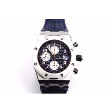 Audemars Piguet Royal Oak Offshore Swiss Automatic Chronograph-Dark Blue Checkered Dial-Dark Blue Leather Strap