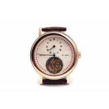 Breguet Grand Complication Tourbillon Swiss Handwound Watch-Rose Gold-Brown Leather Bracelet