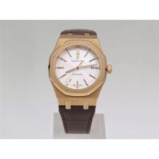 Audemars Piguet 15400 Automatic Watch-White Checkered Dial Brown Leather 41MM