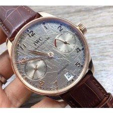 IWC Portuguese 7 Days Automatic Watch Steel Case-Aerolite Dial Brown Strap