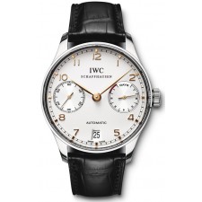 IWC Portuguese 7 Days Swiss Automatic Man Watch IW500114-White Dial Black Leather Strap