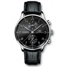 IWC Portuguese Chronograph Stainless Steel Black Dial