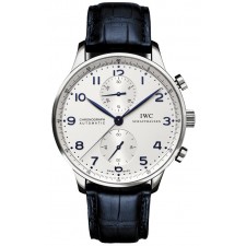 High end IWC Watches - Portuguese White Dial Dark Blue Strap