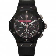 Hublot Big Bang Luna Rossa Limited Edition Chronograph-Black Carbon Fibre Dial Numeral Hour Markers-Black Rubber Strap