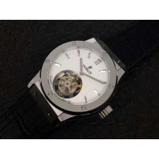 Hublot Big Bang Swiss Manual Watch Flying Tourbillon-White Dial- Black Leather Bracelet