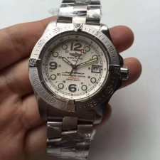 Breitling SuperOcean Swiss Automatic Watch-White Dial with Dot Markers- Stainless Steel Bracelet