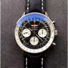 Breitling Navitimer Swiss Automatic Chronograph-Black Dial Black Strap