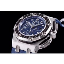 Audemars Piguet Royal Oak Offshore Juan Pablo Montoya Limited Edition Chronograph-Blue Checkered Dial-Blue Leather Strap