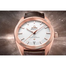 High-end Replica Omega Watches - 39mm White Dial Brown Leather Strap 