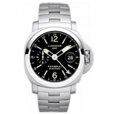 Panerai Luminor GMT PAM00297 Automatic Watch SS Black Dial