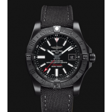 Breitling Avenger II GMT Swiss Automatic Watch Black Dial Nylon Strap