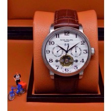 Patek Philippe Complication 482600 Swiss Automatic Watch - Tourbillion Arabic Numeral - Brown Bracelet